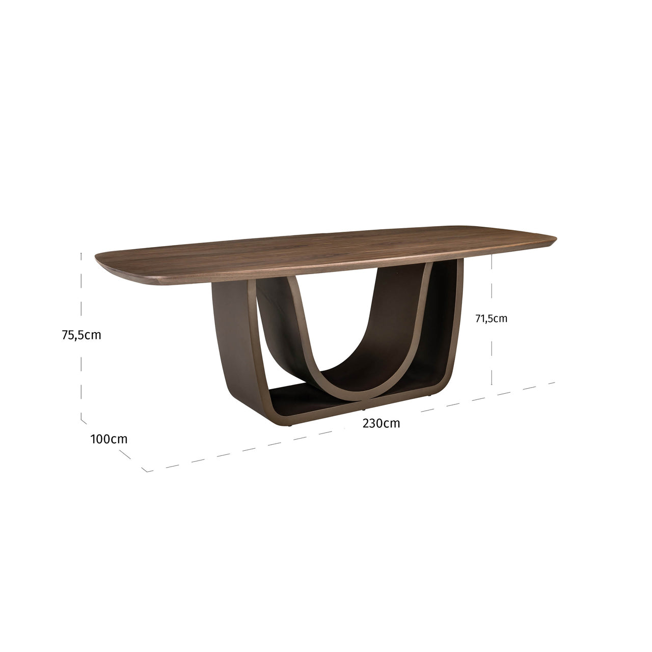 Richmond Interiors Esstisch Windsor walnut 230 brass base Esstisch Richmond Interiors