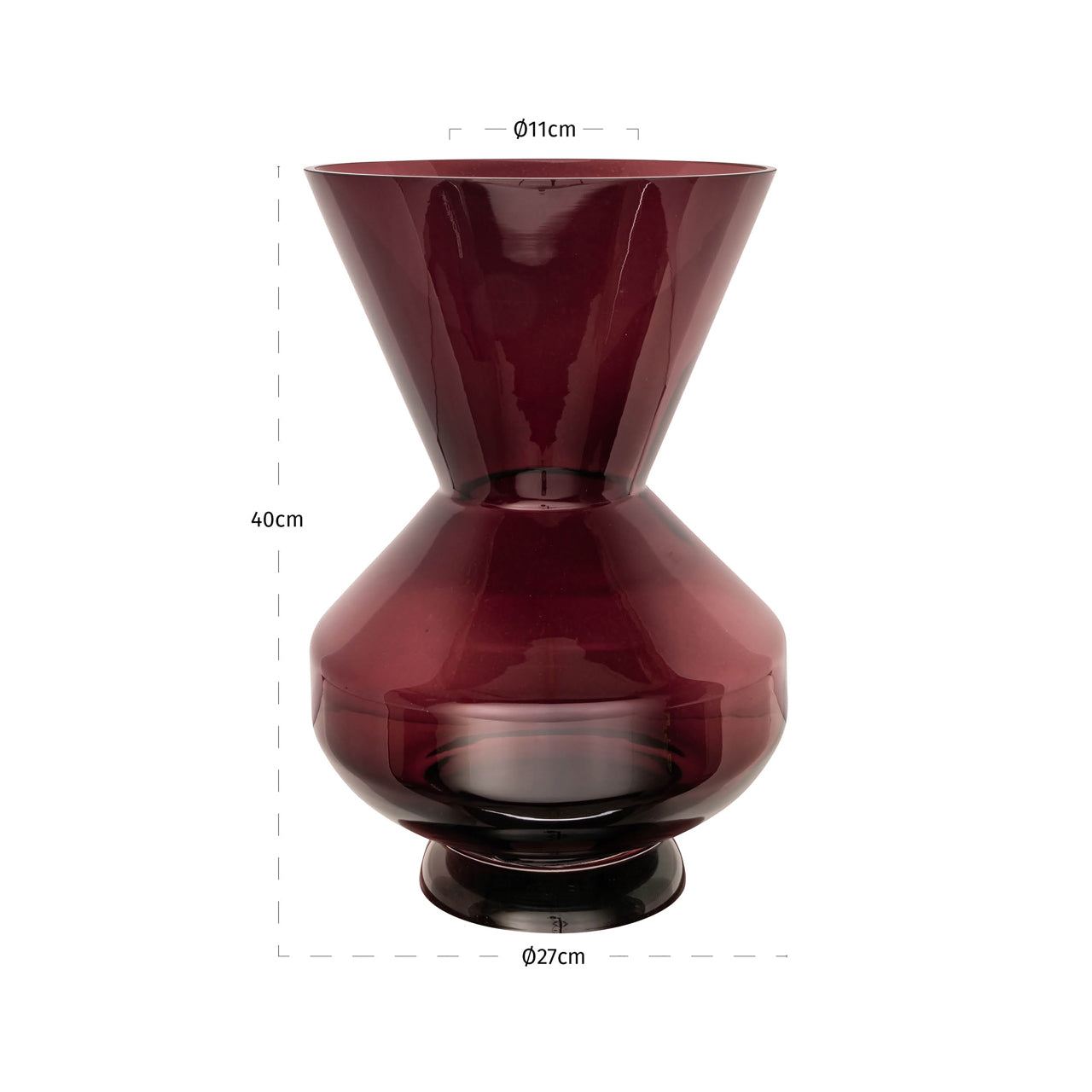 Richmond Interiors Vase Veya burgundy