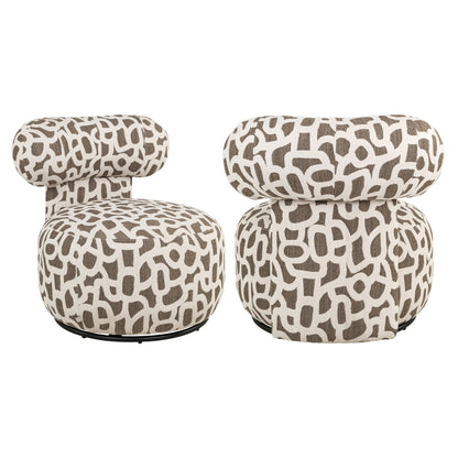 Richmond Interiors Lounge Stuhl Kaya weave brown swivel Richmond Interiors