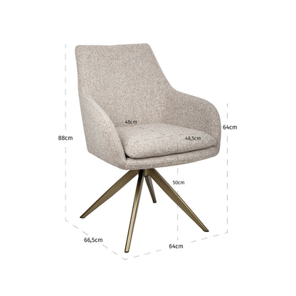Richmond Interiors Esszimmerstuhl Lisonne cayenne brown swivel fire retardant Esszimmerstuhl Richmond Interiors