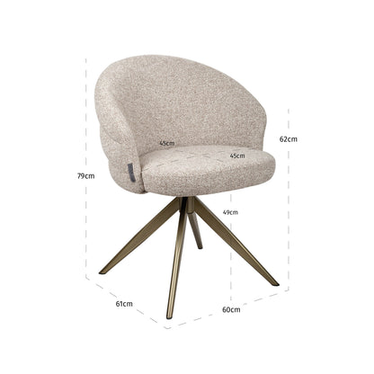 Richmond Interiors Esszimmerstuhl Zendaya cayenne brown swivel fire retardant Esszimmerstuhl Richmond Interiors