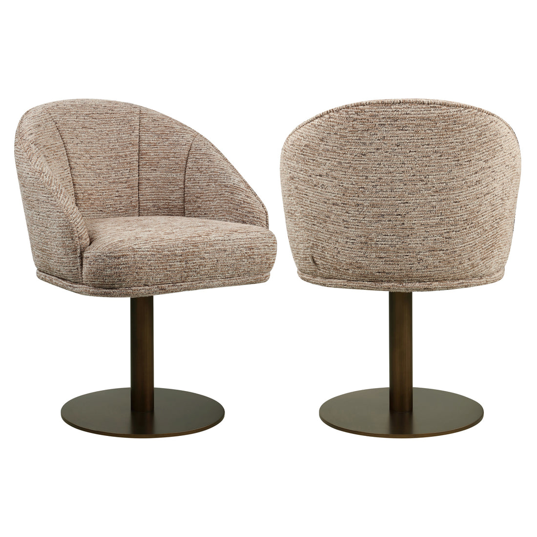 Richmond Interiors Esszimmerstuhl Beverly mocca linear swivel Esszimmerstuhl Richmond Interiors