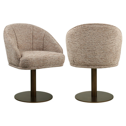 Richmond Interiors Esszimmerstuhl Beverly mocca linear swivel Esszimmerstuhl Richmond Interiors