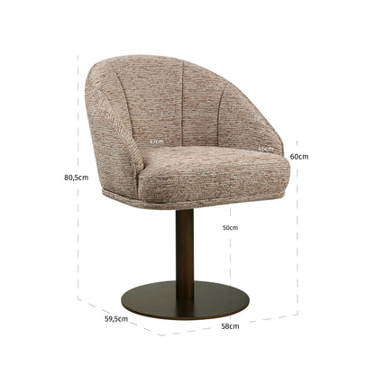 Richmond Interiors Esszimmerstuhl Beverly mocca linear swivel Esszimmerstuhl Richmond Interiors