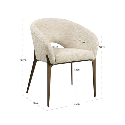 Richmond Interiors Esszimmerstuhl Kenzi natural linear fire retardant Esszimmerstuhl Richmond Interiors