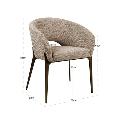 Richmond Interiors Esszimmerstuhl Kenzi mocca linear fire retardant Esszimmerstuhl Richmond Interiors