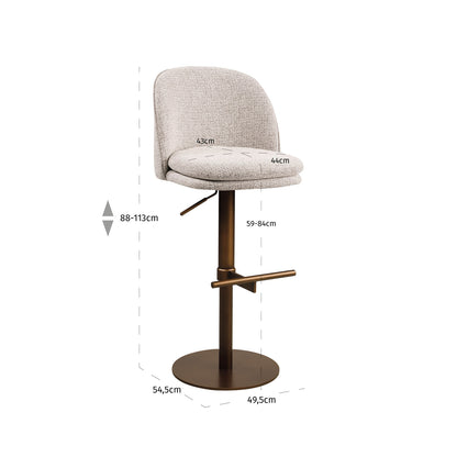 Richmond Interiors Barhocker Vesper mocca fancy swivel Richmond Interiors