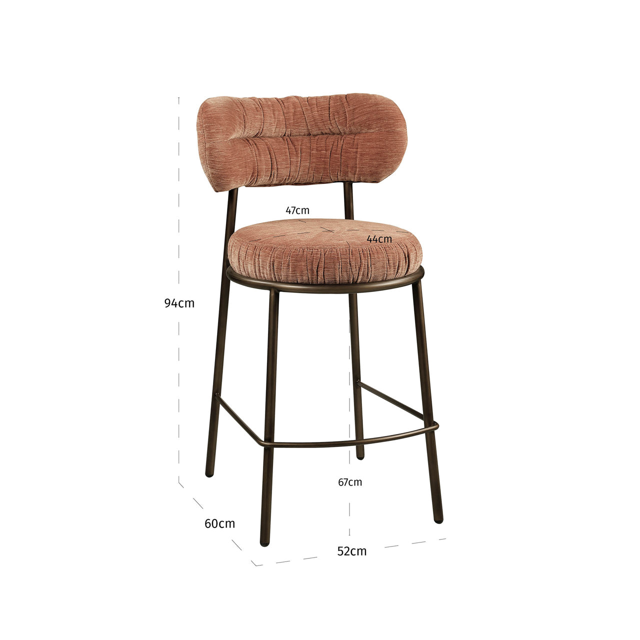 Richmond Interiors Thekenstuhl Encanto Be straight mocha mousse Thekenstuhl Richmond Interiors