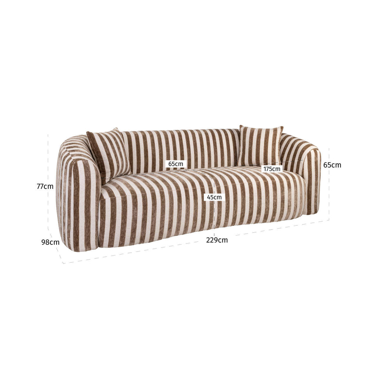 Richmond Interiors Sofa Luxandra stripes sand Richmond Interiors