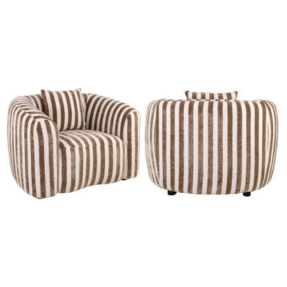 Richmond Interiors Lounge Stuhl Luxandra stripes sand Lounge Stuhl Richmond Interiors