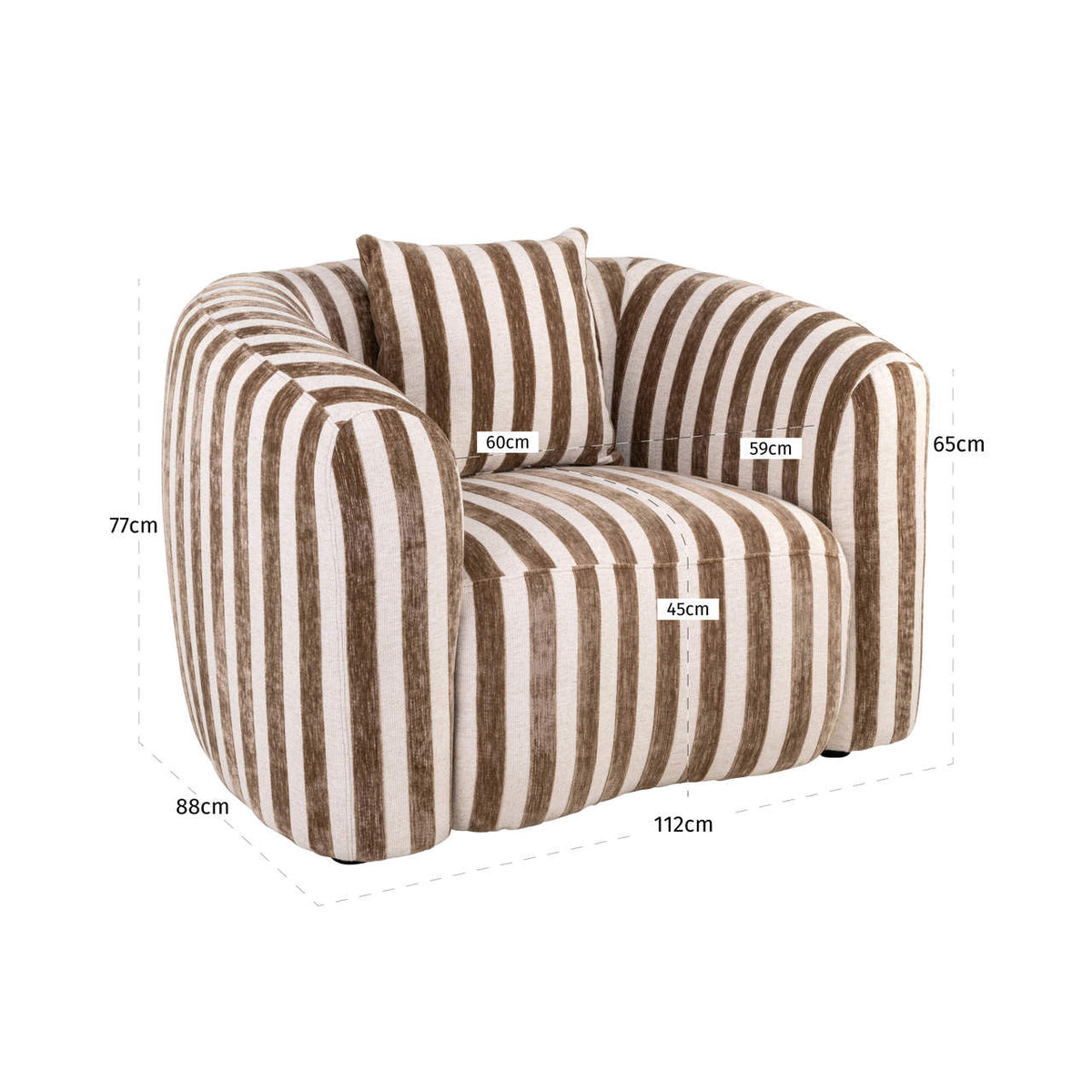 Richmond Interiors Lounge Stuhl Luxandra stripes sand Richmond Interiors