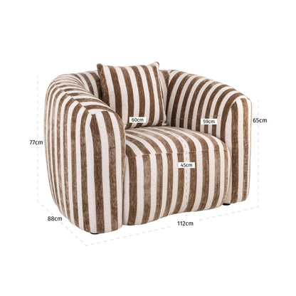 Richmond Interiors Lounge Stuhl Luxandra stripes sand Richmond Interiors