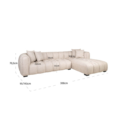 Richmond Interiors Sofa Novaro cream tweed lounge right fire retardant Richmond Interiors