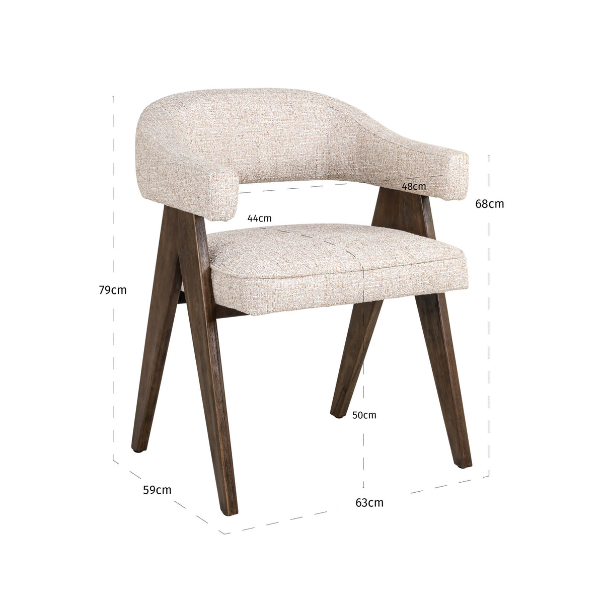 Richmond Interiors Esszimmerstuhl Mori cream tweed fire retardant Richmond Interiors