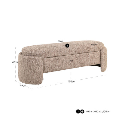 Richmond Interiors Bank Cupid mocca linear with storage Bank Richmond Interiors