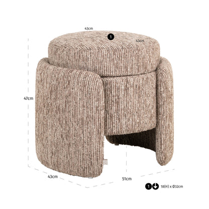 Richmond Interiors Hocker &amp; Fußbank Cupid mocca linear with storage Hocker &amp; Fußbank Richmond Interiors