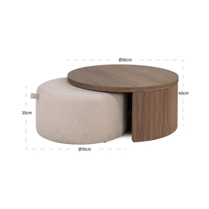 Richmond Interiors Couchtisch Windsor walnut lodge desert fire retardant (Set of 2) Couchtisch Richmond Interiors