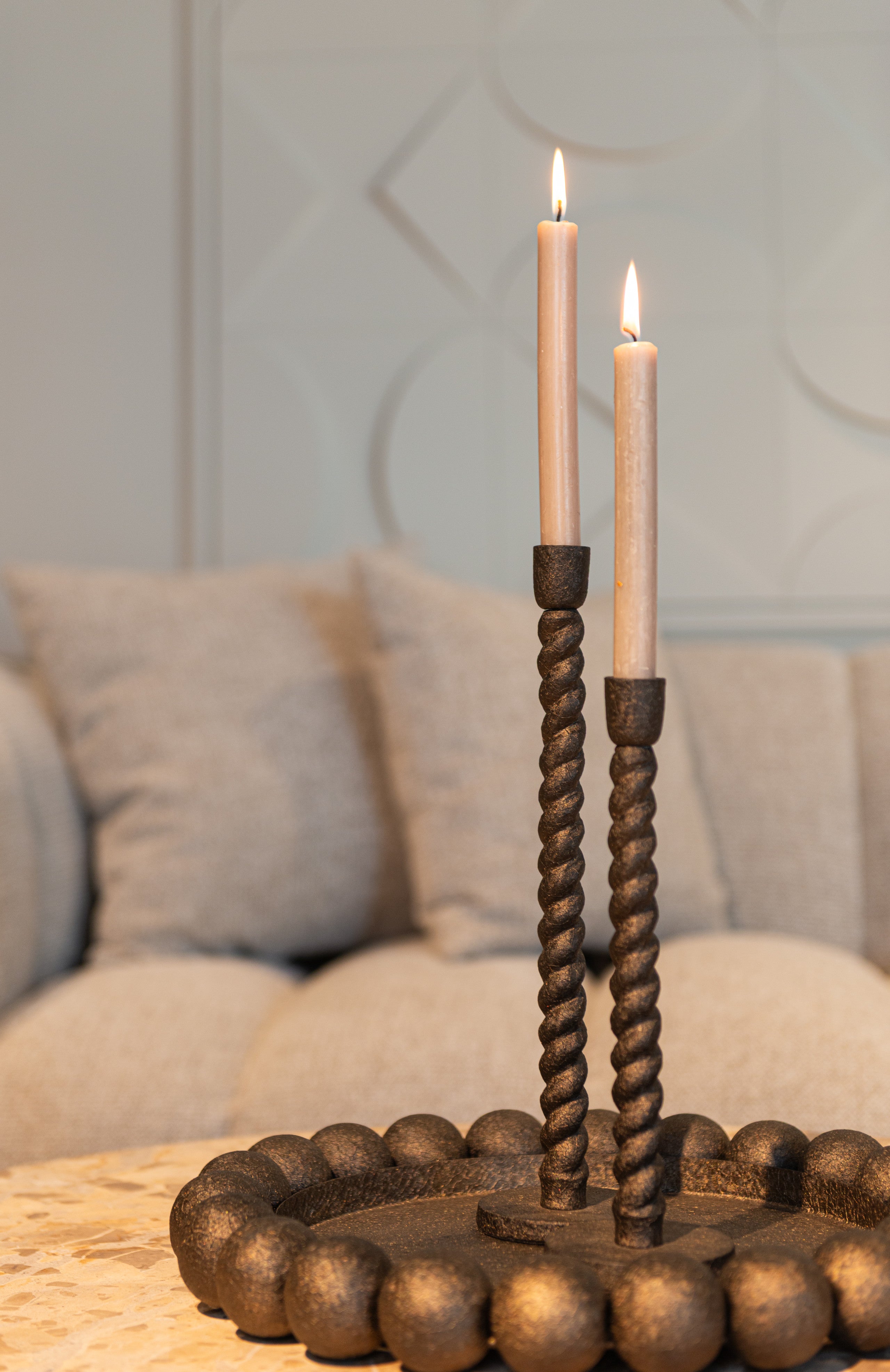 Richmond Interiors Kerzenhalter Milena brass antique small Richmond Interiors