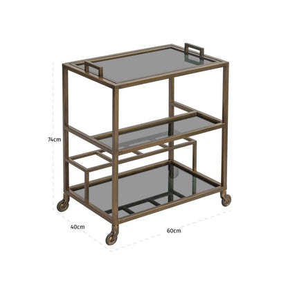 Richmond Interiors Servierwagen Ruinart brass antique Servierwagen Richmond Interiors