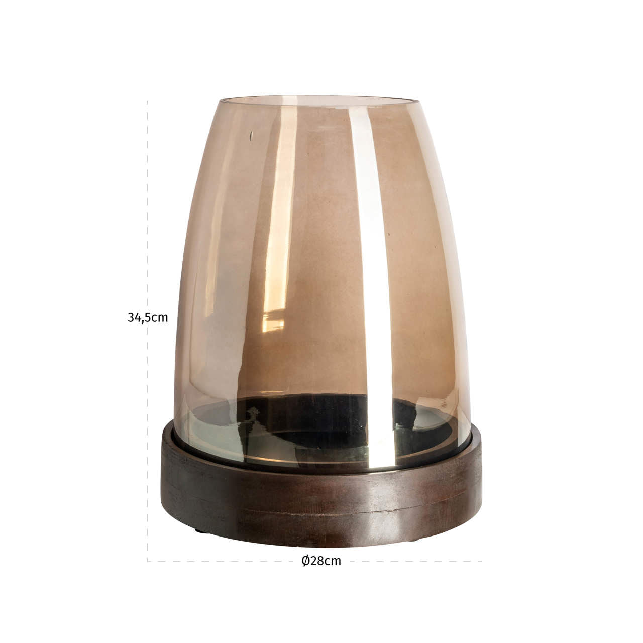 Richmond Interiors Windlicht Skye walnut Windlicht Richmond Interiors
