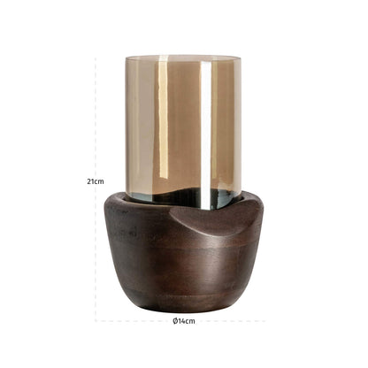 Richmond Interiors Windlicht Jade walnut small Windlicht Richmond Interiors