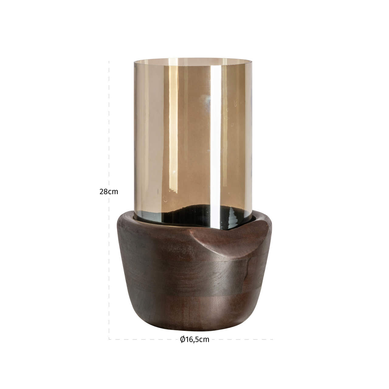 Richmond Interiors Windlicht Sloane walnut large Windlicht Richmond Interiors