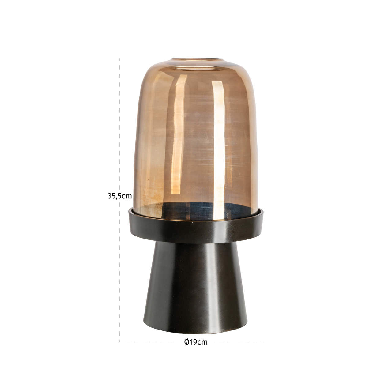 Richmond Interiors Windlicht Kate walnut small Windlicht Richmond Interiors