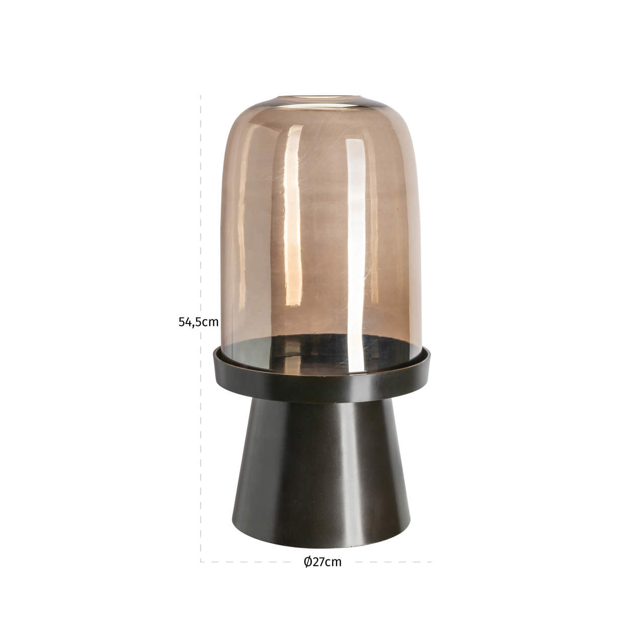 Richmond Interiors Windlicht Meave walnut large Windlicht Richmond Interiors