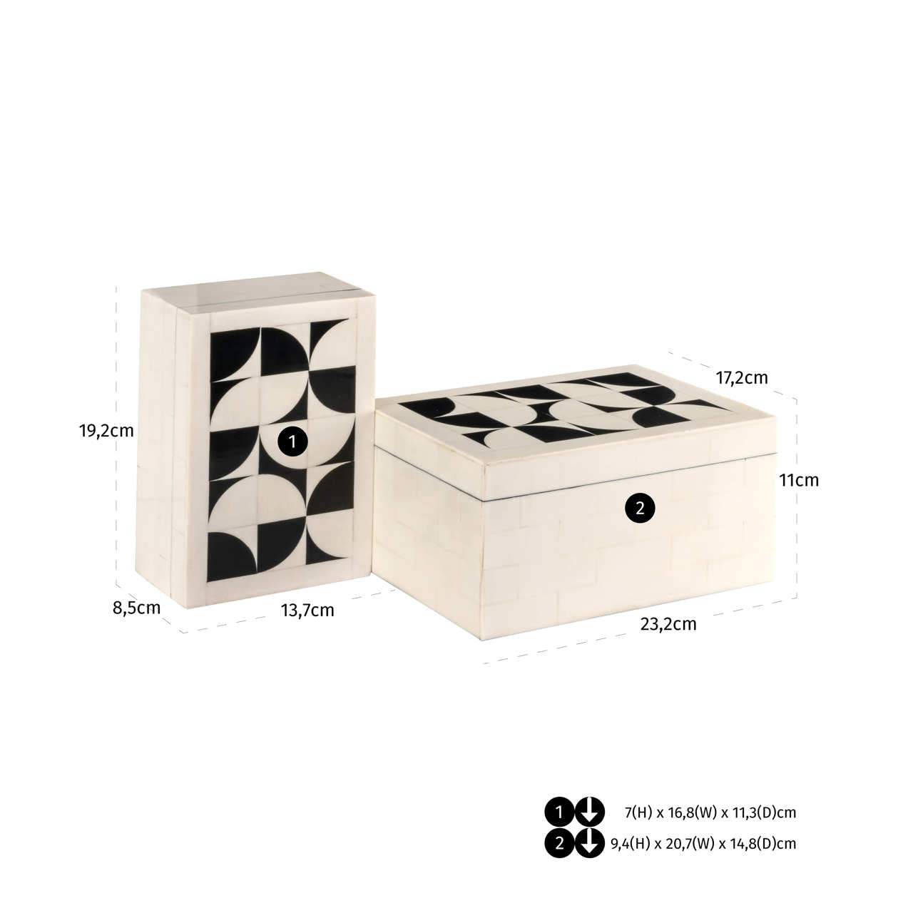 Richmond Interiors Aufbewahrungsbox Flake white (Set of 2) Aufbewahrungsbox Richmond Interiors
