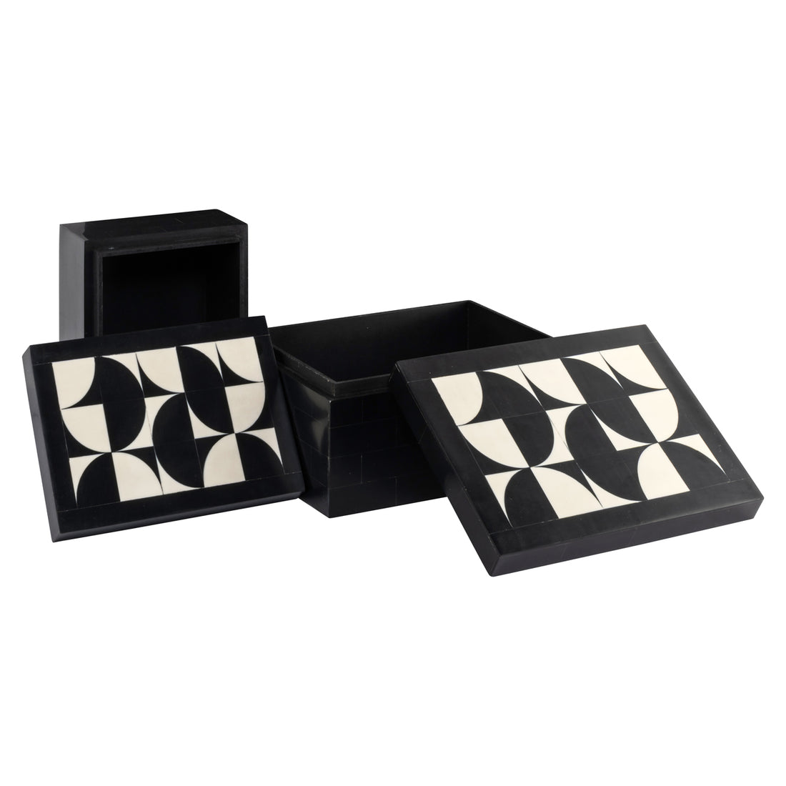 Richmond Interiors Aufbewahrungsbox Rae black/white (Set of 2) Aufbewahrungsbox Richmond Interiors