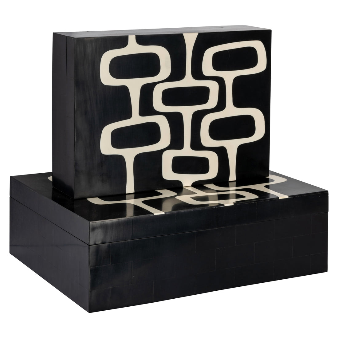 Richmond Interiors Aufbewahrungsbox Lux black/white (Set of 2) Aufbewahrungsbox Richmond Interiors