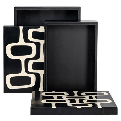 Richmond Interiors Aufbewahrungsbox Lux black/white (Set of 2) Aufbewahrungsbox Richmond Interiors