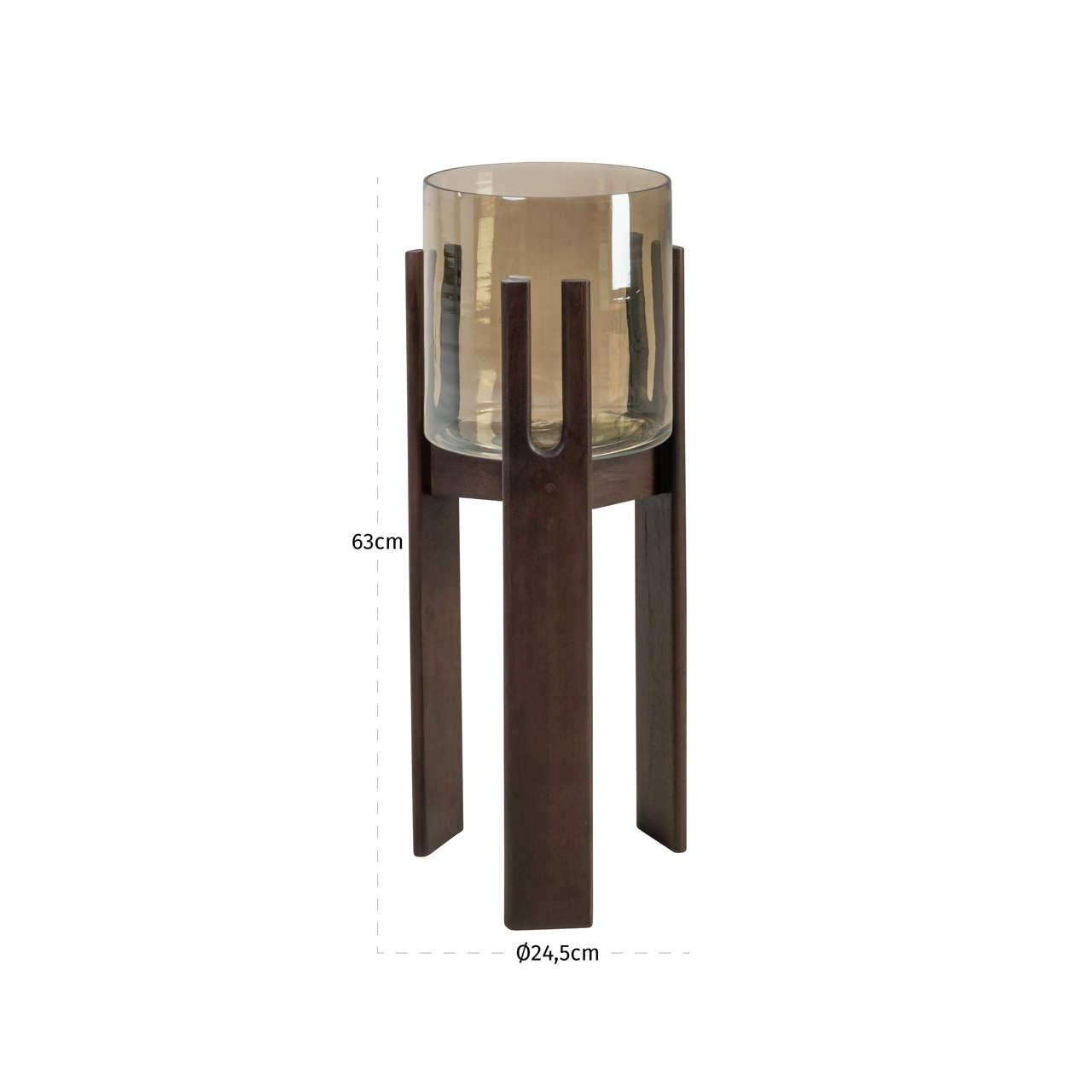 Richmond Interiors Windlicht Paige walnut small Windlicht Richmond Interiors