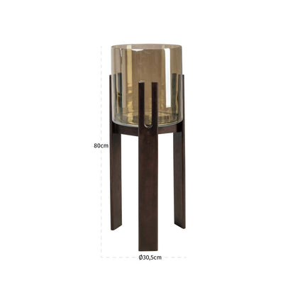 Richmond Interiors Windlicht Reese walnut large Windlicht Richmond Interiors