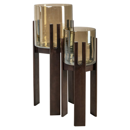 Richmond Interiors Windlicht Reese walnut large Windlicht Richmond Interiors