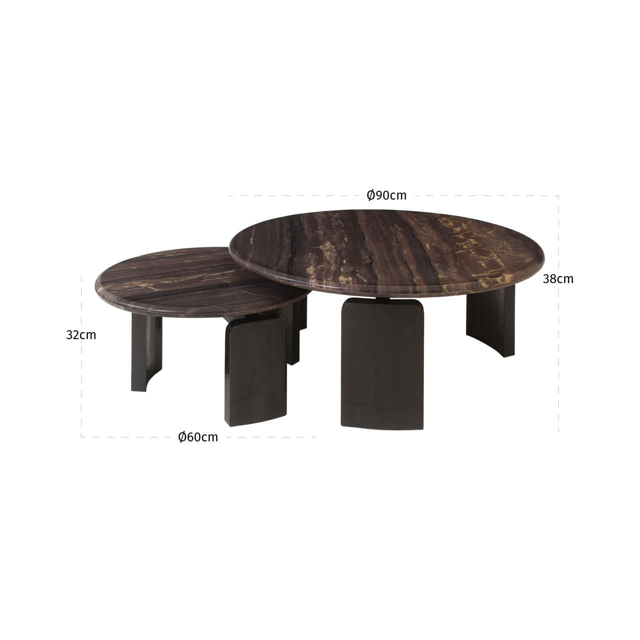 Richmond Interiors Couchtisch Menton burgundy (Set of 2) Couchtisch Richmond Interiors