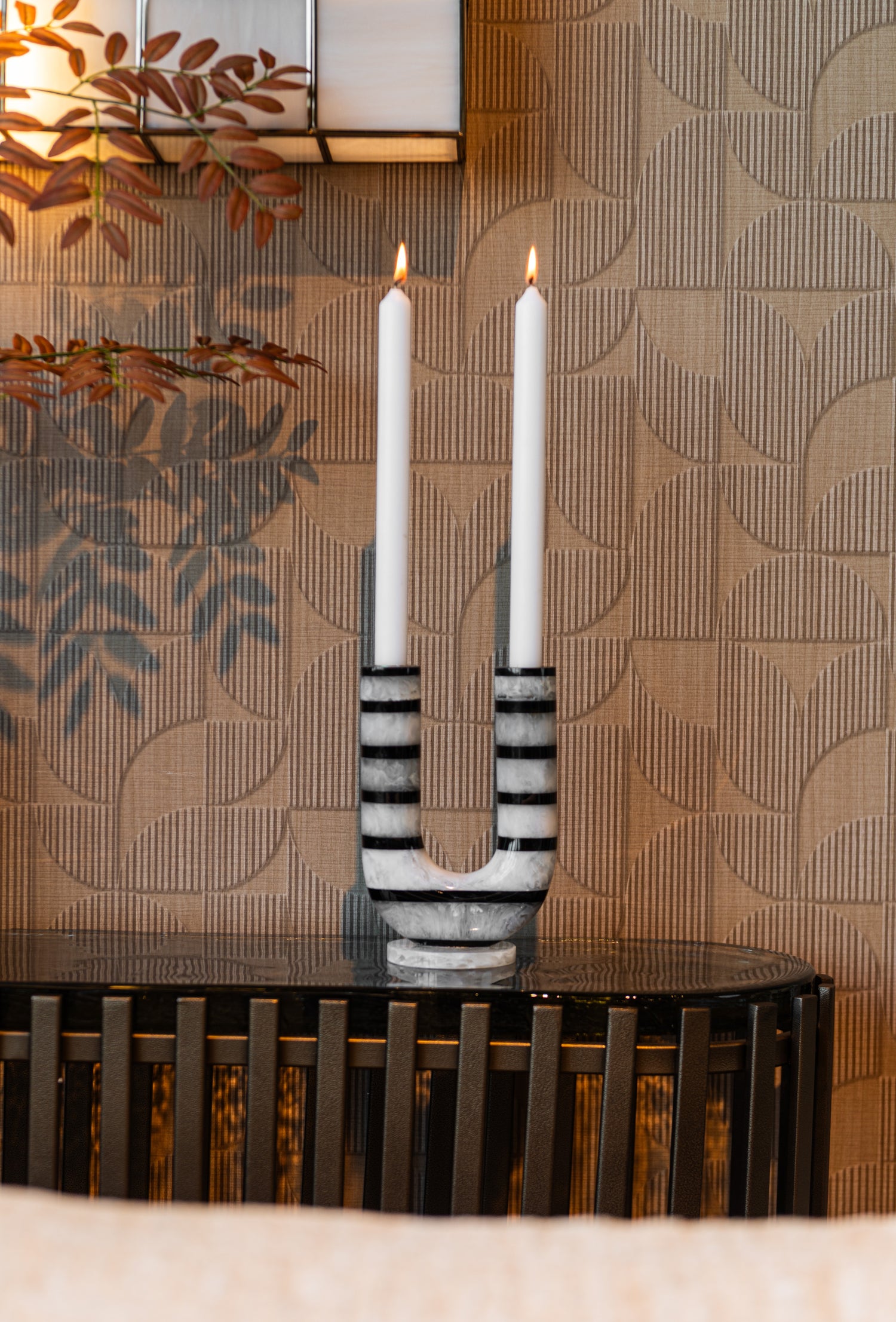 Richmond Interiors Kerzenhalter River black/white Richmond Interiors