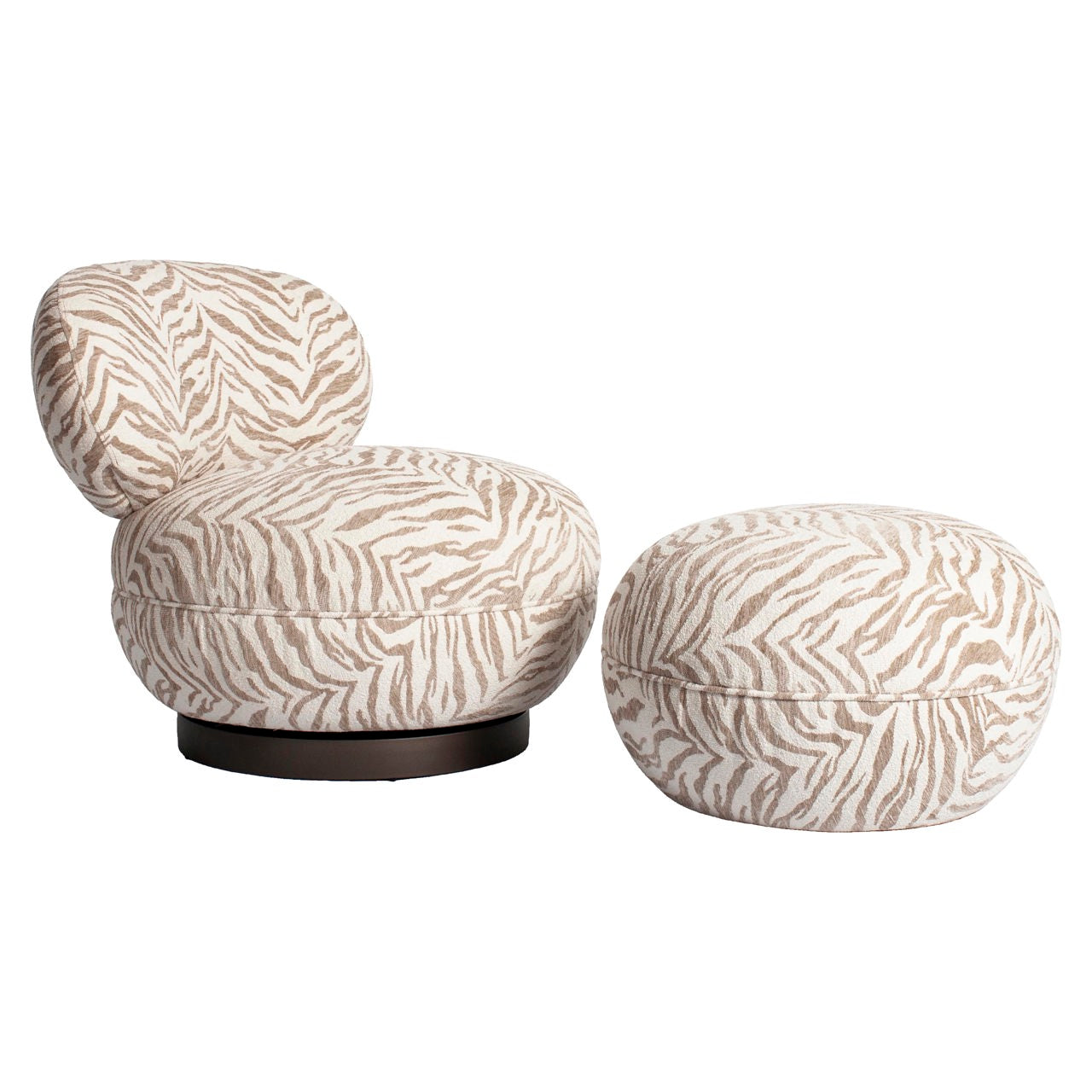 Richmond Interiors Hocker &amp; Fußbank Jace beige tiger Hocker &amp; Fußbank Richmond Interiors