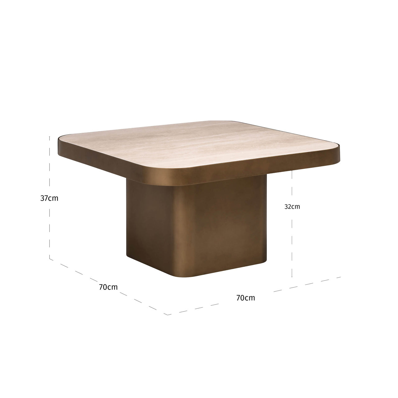 Richmond Interiors Couchtisch Claridge beige 70x70 (cumulus) Couchtisch Richmond Interiors