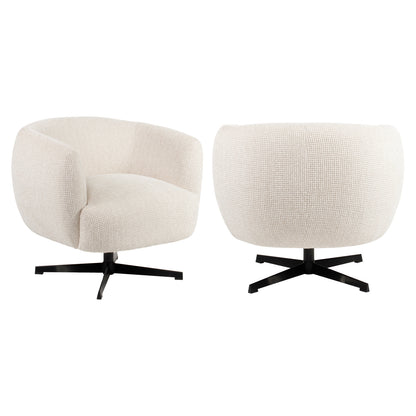 Richmond Interiors Lounge Stuhl Estelle beige blockweave swivel
