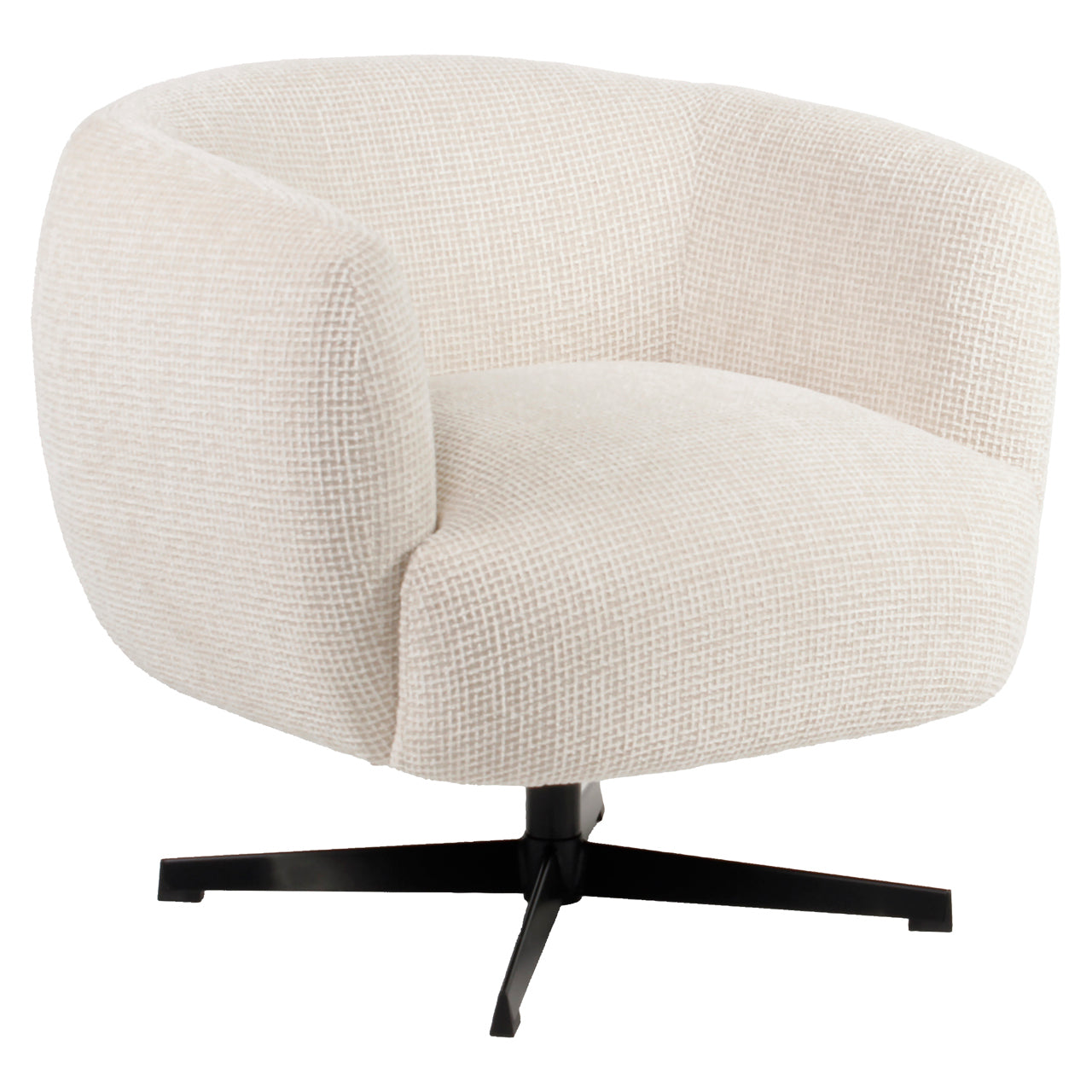 Richmond Interiors Lounge Stuhl Estelle beige blockweave swivel