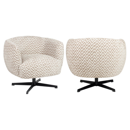 Richmond Interiors Lounge Stuhl Estelle sand chevron swivel Richmond Interiors
