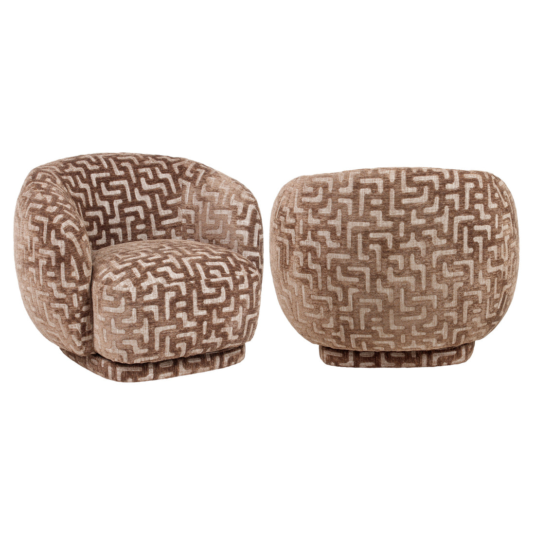 Richmond Interiors Lounge Stuhl Negreslo brown labyrinth swivel Lounge Stuhl Richmond Interiors