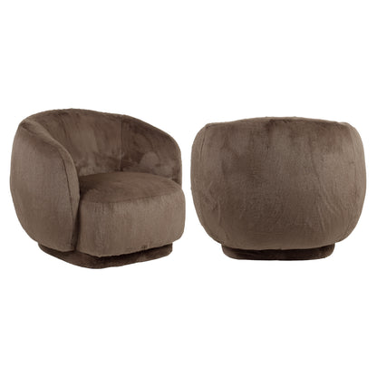 Richmond Interiors Lounge Stuhl Negreslo brown fluffy swivel Lounge Stuhl Richmond Interiors