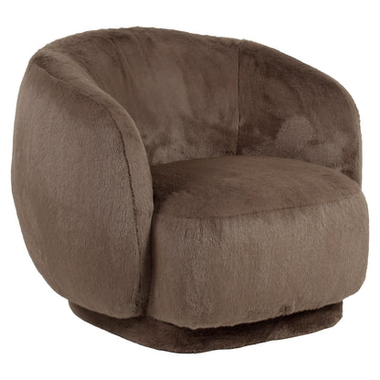 Richmond Interiors Lounge Stuhl Negreslo brown fluffy swivel Lounge Stuhl Richmond Interiors