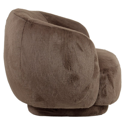 Richmond Interiors Lounge Stuhl Negreslo brown fluffy swivel Lounge Stuhl Richmond Interiors