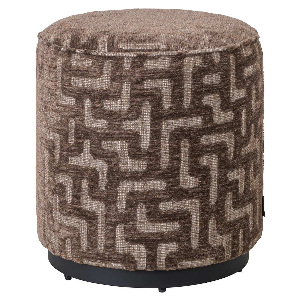 Richmond Interiors Hocker &amp; Fußbank Lexie brown labyrinth 45Ø Richmond Interiors