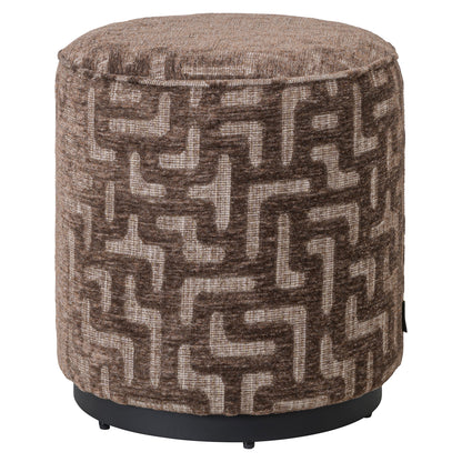 Richmond Interiors Hocker &amp; Fußbank Lexie brown labyrinth 45Ø Richmond Interiors