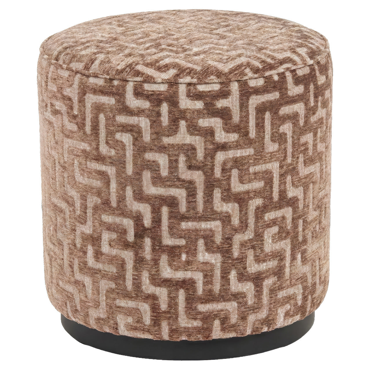 Richmond Interiors Hocker &amp; Fußbank Lexie brown labyrinth 45Ø Hocker &amp; Fußbank Richmond Interiors
