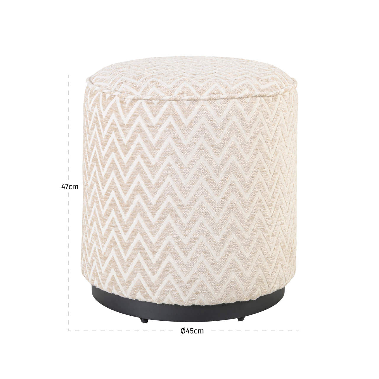 Richmond Interiors Hocker &amp; Fußbank Lexie beige chevron 45Ø